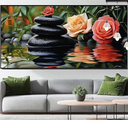 Diamond Painting Zen Diamond Painting Erwachsene Rose,5D Diamant Painting Bilder Kinder Full Drill Diamond Painting Kinder,DIY Malen Nach Zahlen Diamant Kunst Malerei Set für Wand Dekor 70 x 40 cm q21 von Generic