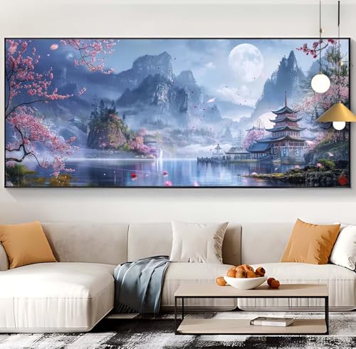 Diamond Painting japanisch Diamond Painting XXL 100x240cm Diamond Painting Erwachsene Landschaft Malen Nach Zahlen DIY Mosaikherstellung Diamonds Stickerei Malerei für Home Décor Geschenke Frauen G56 von Generic