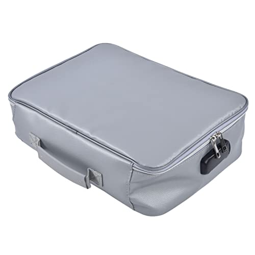 Dokumenten-Organizer, Dokumententresor mit Schloss, Mehrschichtige, Tragbare Dokumententasche mit Großer Kapazität, Feuerfeste Dokumentenbox für Laptop, Fi (SILVER) von Generic