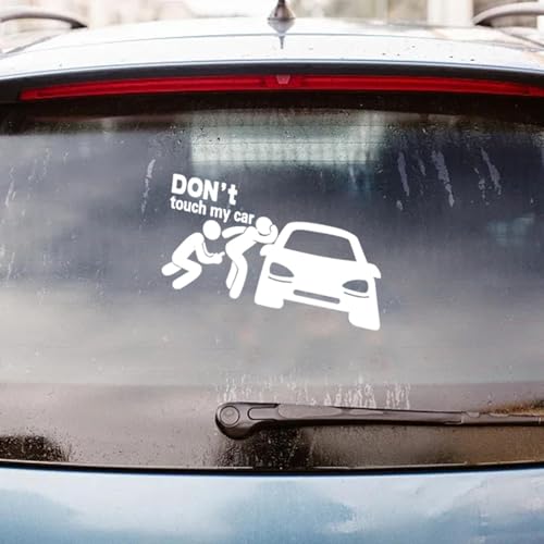 Don't Touch My Car-Aufkleber Auto Motorrad Fahrrad - klebt auf jeder glatten Oberfläche - 15cm bis 20cm Länge - Auto Aufkleber Buchstaben Aufkleber car sticker (Weiß 4) von Generic