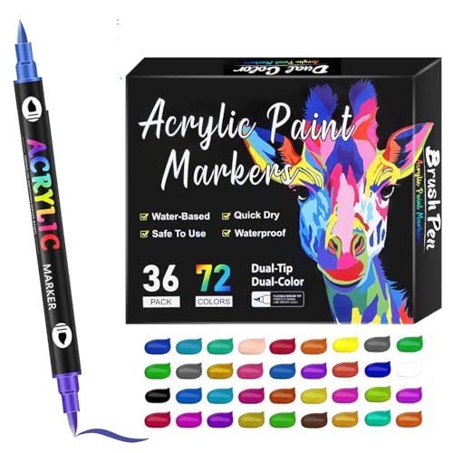 Doppelendmarker,Marker mit Doppelspitze - Kunststift-Set | Kinder-Erwachsene-Marker-Set, Acryl-Zeichnungsmarker, Kunst-Skizzenmarker zum Malen von Künstlern von Generic