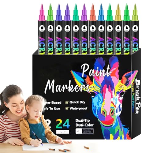 Doppelseitige Marker – Doppelseitige Marker zum Ausmalen, Stiftset für Kunstbedarf | Marker-Set für Kinder und Erwachsene, Zeichnungsmarker, Kunstskizzenmarker zum Ausmalen von Künstlern von Generic