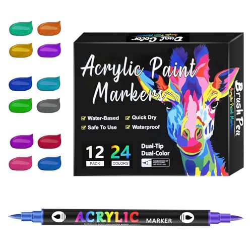 Doppelseitige Marker - Marker doppelter Spitze, Skizzierstifte | Kunstmarker für Erwachsene, Kinder, Acryl, zum Malen, Skizzieren, Zeichnen, für Künstler, Schulbedarf von Generic