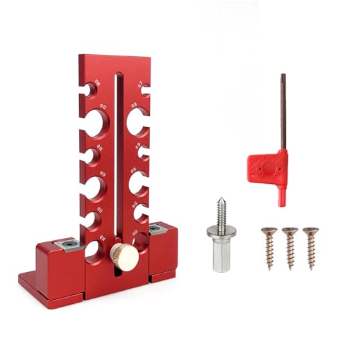 Dübel-Hersteller-Jig-Kit,7mm Bis 18mm Verstellbarer Dübel-Maker mit Karbid-Elektro-Bohr Dübel, Rundstab-Hilfsmittel, Dübel-Hersteller-Jig-Kit für Holz Bearbeitungs Projekte von Generic