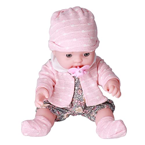 Echte Babypuppen, die Echt Aussehen, Echte Babypuppen, Echte Babypuppen mit Floralen Details, Passender Mütze, 12 Zoll, Waschbares Weiches Körperspielzeug für Ihr Kind (#2) von Generic