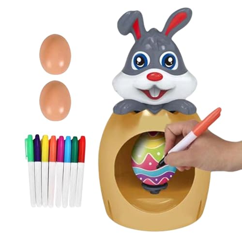 Eggmazing, Ostereier Dekorationsset, Eier Bemalen Maschine, Osterei Bemalen, Kaninchen Osterei Dekorator Osterei Spinner, Batteriebetriebener Dekorateur Satz Mit 8 Bunten Markierungen Spielzeug von Generic