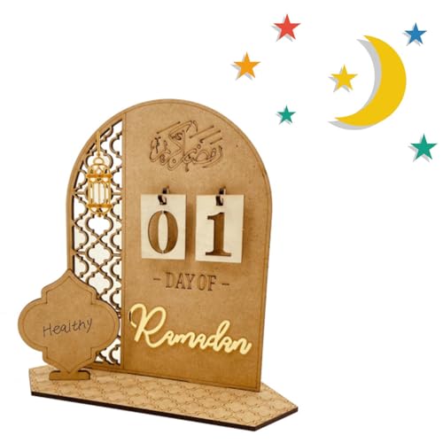 Eid-Countdown-Kalender – Eid-Kalender Aus Holz, Hohler Laternen-Palastkranz Aus Holz, Adventskalender-Countdown | Herzstück-Dekoration Für Ihn von Generic