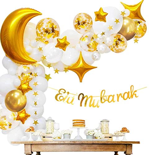 Eid mubarakk Mondballon - Eid mubarakk Banner | ramadn mubarakk Party Latexballons, Sternfolienballon Aluminium, ramadn mubarakk Ballons Banner, von Generic