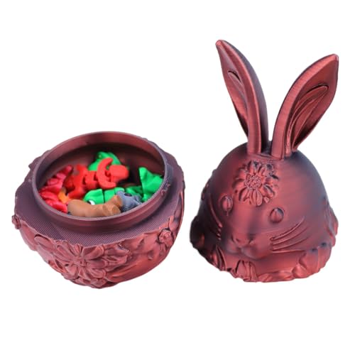 Eier für die Ostereiersuche, gedruckte Ostereier, Bunny Eggs Dekorative Ornamente, Leere Osterspielzeug, Tierzappwerksspielzeug, Osterkorb Stuffers, Osterhome Desk Decor für Kinder von Generic