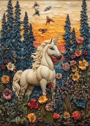 Einhorn Diamond Painting Erwachsene, Diamond Painting Wald Crystal Art Muster 5D DIY Quadratische Steine Vollbohrer Mosaik Bastelset Erwachsene für Deko Wohnzimmer, Geschenke 60 x 80 cm -bby25073R Einhorn Diamond Painting Erwachsene, Diamond Painting Wald Crystal Art Muster 5D DIY Quadratische Steine Vollbohrer Mosaik Bastelset Erwachsene für Deko Wohnzimmer, Geschenke 60 x 80 cm -bby25073R von Generic