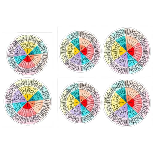 Emotionsdiagramm-Aufkleber, Handy, Computer, Wasserbecher-Aufkleber, Notebook-Dekorationsaufkleber, Emotionsaufkleber, Bürodekoration, Emotionsrad. 6 Emotionsrad-Aufkleber, Geeignet Für Emotionen von Generic