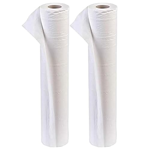 Empire 40 Meter weiße Hygiene-Coach-Rolle, Massageliege und Schönheitsumgebung, professionelle Papierrolle, einzeln verpackt, Abreißperforation – 500 mm breit – 40 m (2, Premium White) von Generic