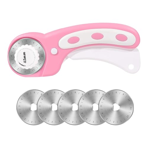Ergonomischer Rollschneider, 45 mm, Rollschneider für Stoff – 45 mm Rollschneider für Stoffschneiden mit ergonomischem Griff | Drehschneider zum Nähen, Schnellwechsel, p Ergonomischer Rollschneider, 45 mm, Rollschneider für Stoff – 45 mm Rollschneider für Stoffschneiden mit ergonomischem Griff | Drehschneider zum Nähen, Schnellwechsel, p von Generic