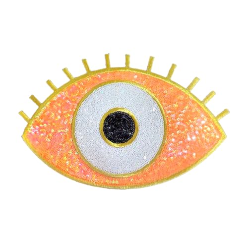 Evil Eye Pailletten-Aufnäher zum Aufbügeln – Augenform, bestickte Applikation für DIY-Kleidung, Accessoires und Handwerk, alle sehenden Augen von Generic