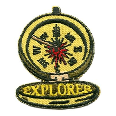 Explorer Kompass Aufbügler Patch Pfadfinder Wandern Camping Abzeichen 5.1 cm Gelb Grün von Generic