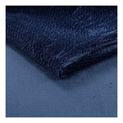 Fabreco® SORO Polsterstoff Meterware 140 cm breit, 100% Polyester, Gewicht 350 g/m2, Plüsch-Stoff mit ideal als oder Möbelstoff für Sofakissen, Polsterbezüge und Sitzkissen (Dunkelblau 15) von Generic