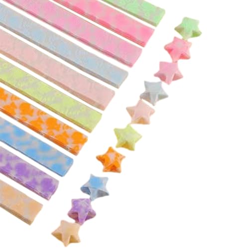 Faltbare Papierstreifen mit Sternen – Sternschillerstreifen zum Biegen von Glückssternen, Bastelpapier mit faltbaren Streifen, die im Dunkeln leuchten, für Zubehör und Dekoration Faltbare Papierstreifen mit Sternen – Sternschillerstreifen zum Biegen von Glückssternen, Bastelpapier mit faltbaren Streifen, die im Dunkeln leuchten, für Zubehör und Dekoration von Generic