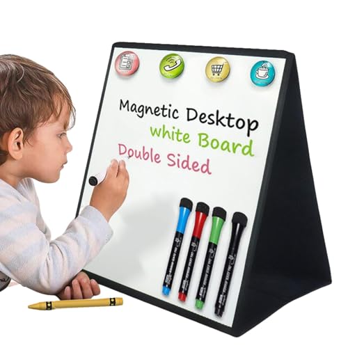 Faltbares Whiteboard – magnetisches doppelseitiges Whiteboard, tragbares löschbares Whiteboard | Kompaktes Schreibtisch-Whiteboard für Lehrer, Kinder, Klassenzimmer, Mini-Staffelei für Büro, Heimbüro, von Generic