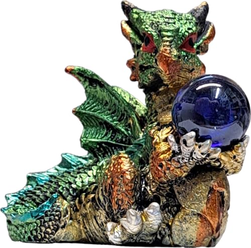 Fantasy-Figuren Gothic Drachen | 1 Drache mit Kristallkugel Drachen-02002 von Generic