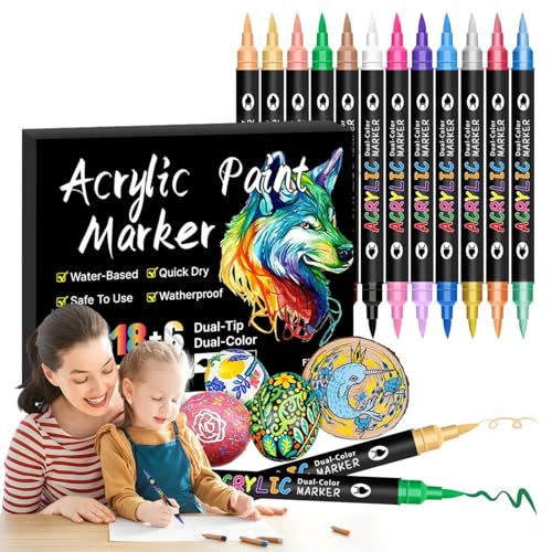 Farbmarker für Kinder – Acrylfarben-Marker, Farbmarker-Stift-Set | Soft Painting Soft-Head-Marker zum Malen, Kritzeln, Zeichnen und Kalligraphie von Generic