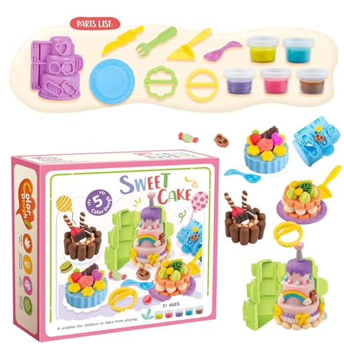 Farbteig-Set, Play Food Cooking Clay – Ton- und Modellierwerkzeug-Set, Art Clay & Dough, Spielteig-Set für Kinder, Mädchen und von Generic