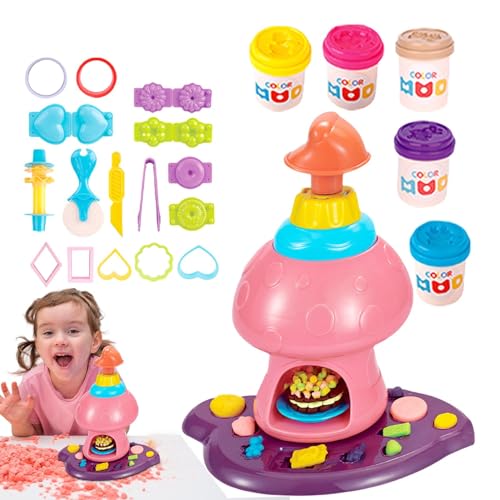 Farbteig-Spielzeug, Spiel-Farbteig-Sets - Modelliermasse-Teigwerkzeuge - Küche Nudelmaschine Rollenspiel Spielzeug Nudelmaschine Maschine Koch Spielzeug Bunte Teigspielzeuge von Generic