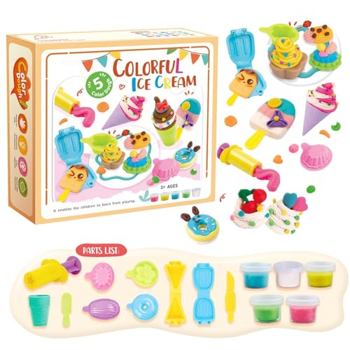 Farbteig-Spielzeug für Kinder, Farbteig-Set, Kunstton und Teig für Kinder, Ton- und Modellierwerkzeug-Set, Art Clay & Dough, Spielknete-Set für Kinder, Mädchen und von Generic