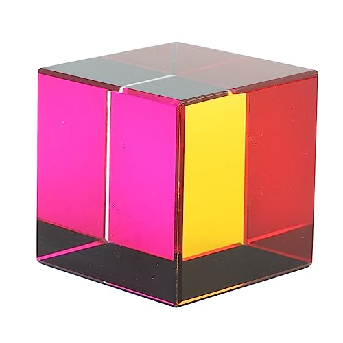 Farbwürfel, Tesseract-Würfel aus Glas, 6 Seiten, Schöner Würfel mit Geringem Gewicht für Tischdekorationen (40mm) von Generic