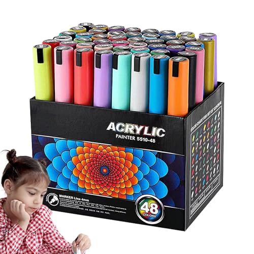 Felsmalerei-Set für Kinder, Acryl-Marker für Kleidung, schnell trocknende Kleidungsmarker, Stoffstifte für Heimwerkerarbeiten, Leinentaschen, T-Shirts, Turnschuhe von Generic