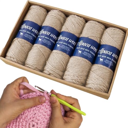 Fingering Weight Garn, weiches Sockengarn, Häkelgarn Alpakawolle Schalgarn, Bequemes Fingering-Sockengewichtsgarn, Häkel-Anfängergarn für Familie, Freunde, Kinder, Frauen, Männer von Generic