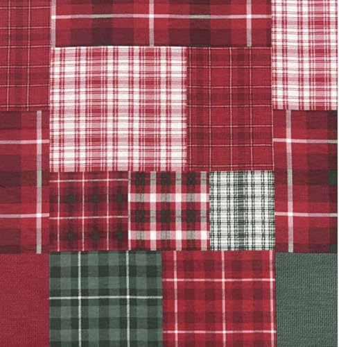 Flanellstoff, weihnachtliches rotes und grünes Büffelkaro, Patchwork, vorgeschnitten, super kuschelig, Meterware – 91 cm von Generic