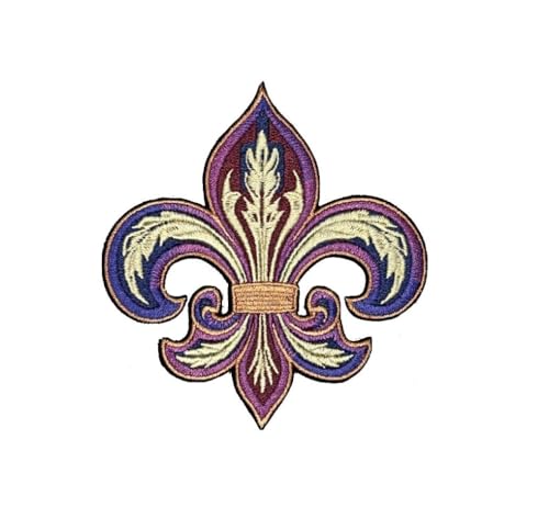 Fleur de Lis Aufnäher zum Aufbügeln, 8,9 cm, bestickt, Mardi Gras Fleur de Lis Applikationen, zum Aufbügeln oder Aufnähen für Löcher, Kleidung, Jeans, Hut, Rucksäcke, Kleidung – Fleur de Lis Patch von Generic