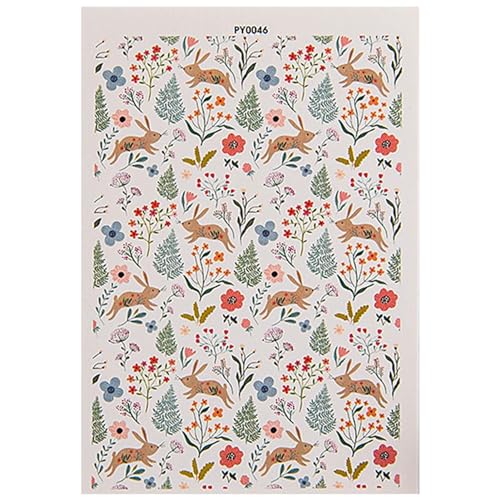 Florales Ton-Transferpapier – Blumen-Transferblätter Für Ton, Blumen-Transferpapier | Bunte Blumen Wassertransferpapier Für Tonohrringe Retro-Papier Zur Schmuckherstellung Tonwerkzeuge, 3,74 X 5,43 Zo von Generic