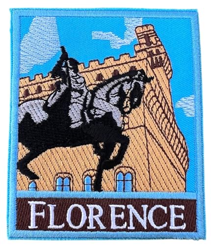 Florenz Italien Patch (8,9 cm) zum Aufbügeln oder Aufnähen Abzeichen Reise Europa Souvenir Firenze Toskana Italien Urlaub Emblem Wappen Geschenk Patches von Generic