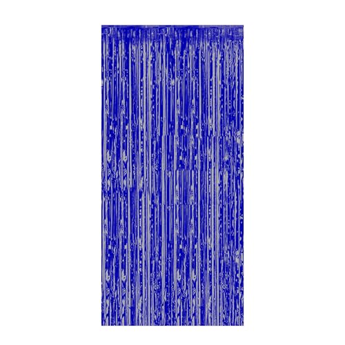 Foil Fringe Curtains Lametta Vorhänge Glitzer Metallic Party Vorhänge Foto Hintergrund Folien Luftschlangen Deko für Geburtstag Hochzeit Weihnachten Party Dekoration, 1 x 2m (Blau) von Generic