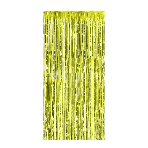 Foil Fringe Curtains Lametta Vorhänge Glitzer Metallic Party Vorhänge Foto Hintergrund Folien Luftschlangen Deko für Geburtstag Hochzeit Weihnachten Party Dekoration, 1 x 2m (Gold) von Generic