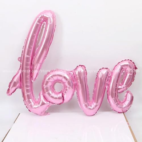 Folieballon "LOVE" Schriftzug, Helium Ballon, Luftballon -Rosa-73cm von Generic