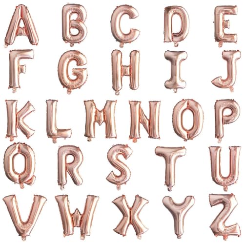 Folienballon, Buchstaben Ballon, Luftballons Helium Alphabet Ballon Figuren -Rose Gold-C,40cm von Generic