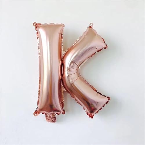 80cm Folienballon Buchstabe Luftballons Luft Helium Alphabet Ballon Figuren -Rose Gold-K,32 zoll von Generic