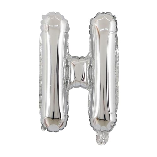 80cm Folienballon Buchstabe Luftballons Luft Helium Alphabet Ballon Figuren -Silver-H,32 zoll von Generic