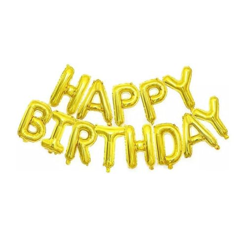 Folienballon "Happy Birthday" 40cm Buchstaben Girlande Luftballons, Helium Ballon-Gold-40cm von Generic