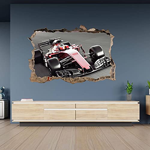 Formel-1-Autoaufkleber, 3D-Loch in der Wand, 105cm x 69cm von Generic