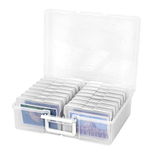 Fotobox, 4 x 6, Fotokarte, selbstklebend, Briefmarke, Fotokarte, selbstklebend, Stempel, Aufbewahrung, Organisation, Fotobox, Griff, 4 x 6 cm von Generic