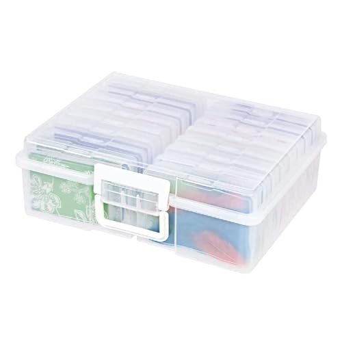 Fotohüllen – Transparente Organizer-Box, Foto-Aufbewahrung | Klarsichtboxen Mit Großem Fassungsvermögen Und Griff, Fotobox Für Karten, Bilder, Aufkleber Und Stempel, Perfekt Für Organisation Und Präse von Generic