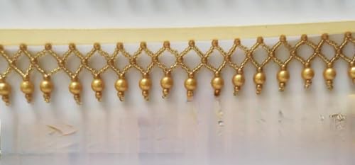 Fransenbesatz, Lametta-Fransenbesatz, Quastenfransenbesatz, 3,5 cm breite Perlenfransen für Hochzeitskleider, Tanzbekleidung, Kostüme, Besatz, DIY-Nähzubehör, 9 von Generic