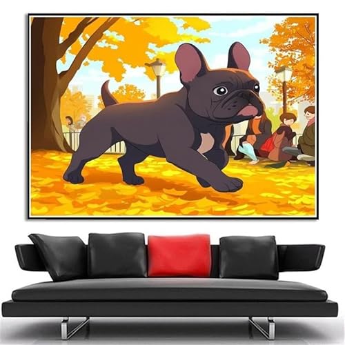 Französische Bulldogge Haustiere Niedliche Hund Diamond Painting Kits für Erwachsene Diamond Art 5D Farbe mit Diamanten, DIY Malerei Kit Malen nach Zahlen Geburtstagsgeschenke von Generic