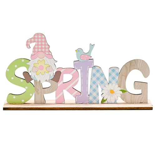 Frohe Ostern Aufsteller Deko Osterdeko Holz Hase Dekoaufsteller Ostern Schriftzug mit Niedliche Hase Tischdeko Aufsteller Osterschmuck zum Hinstellen, Ostern Frühling Geschenk Party Dekoration (B) von Generic