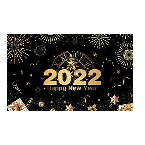 Frohes Neues Jahr Banner Für 2025 Neujahr Dekoration Schwarz Und Gold, Glitzer Papier Hängende Banner Für 2025 Silvester Dekoration von Generic