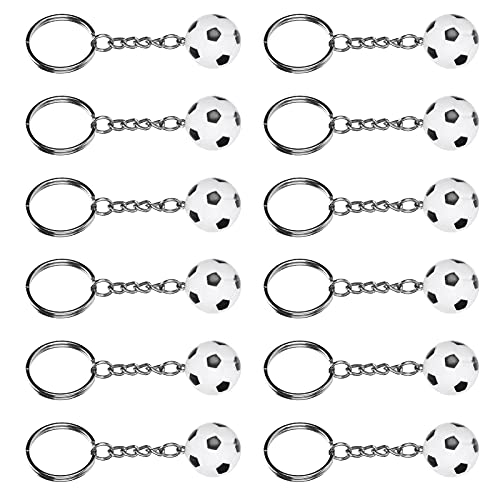 Fußball-Schlüsselanhänger, Fußball-Schlüsselanhänger für Mädchen, Fußball-Schlüsselanhänger, 12 Stück, Fußball-Schlüsselanhänger, Mini-Simulations-Fußball-Anhänger, Weiße von Generic