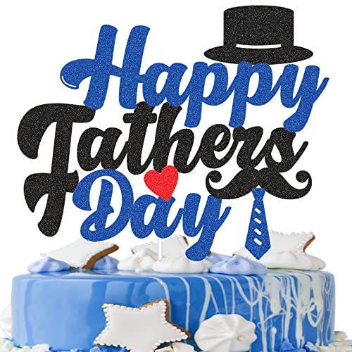 G-LOVELY'S Happy Father's Day Cake Toppers, Topper Kuchendeko, Geburtstag Tortenstecker, Happy Birthday Dad Kuchen Dekorationen für Best Dad Vatertag Themenparty Supplies (04) von Generic